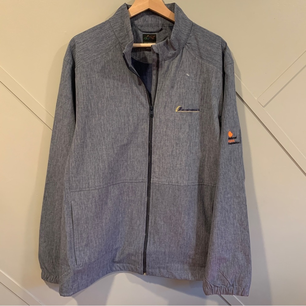 Greg Norman Full Zip Grey Windbreaker Mens Jacket Size XL